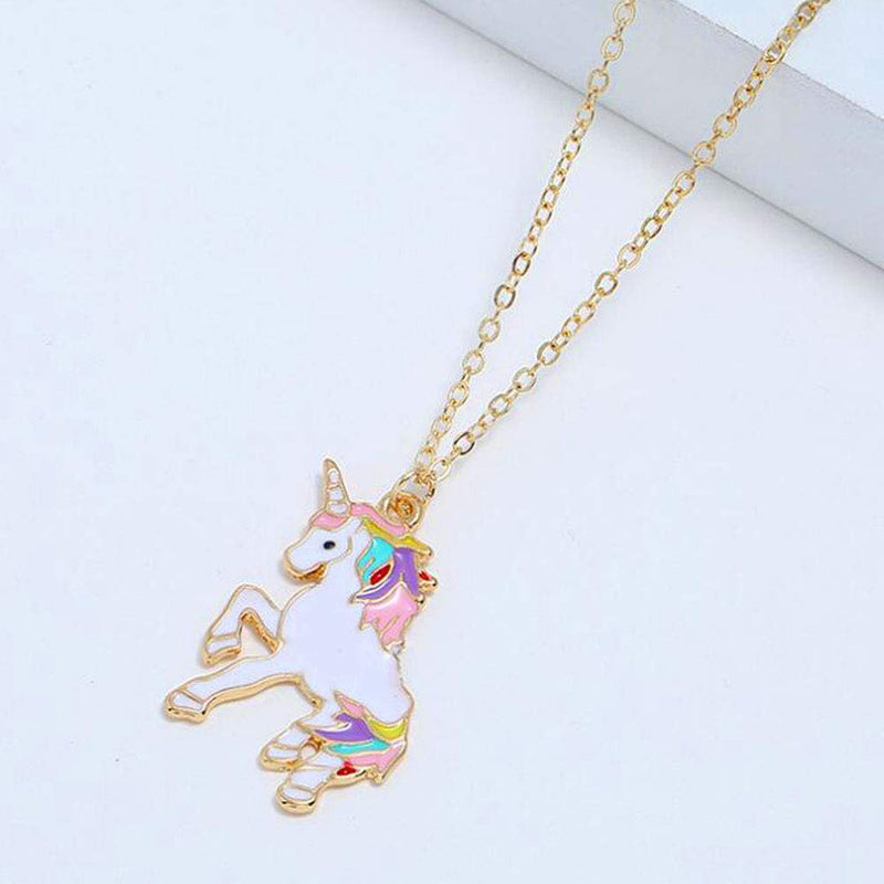 [Australia] - Unicorn Necklace Rainbow Unicorn Necklace Pendant Jewelry Gifts for Girls Best Friend Granddaughter Christmas Birthday Gifts Alloy Metal 