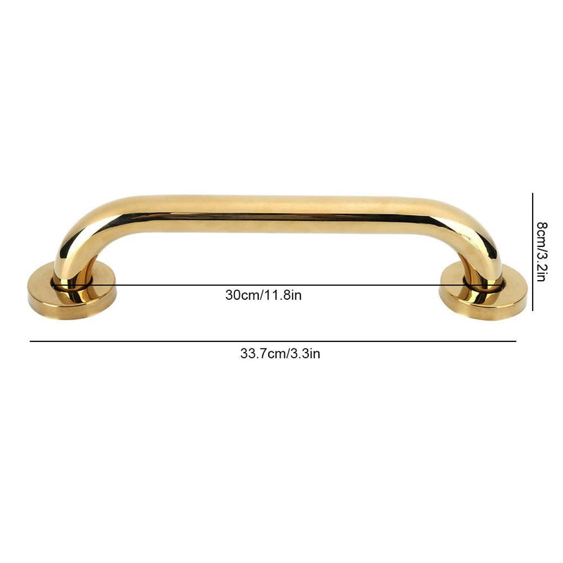 [Australia] - 30cm Stainless Steel Shower Grab Bar, Gold Shower Handle, Bathroom Balance Bar, Safety Hand Rail Support Bar 