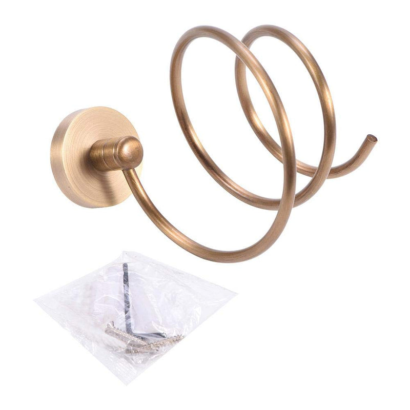 [Australia] - Hair Dryer Holder Antique Wall Mount Solid Brass Blow Dryer Holder Storage Rack Bathroom Organizer Shelf Stand for Washroom Barbershop 