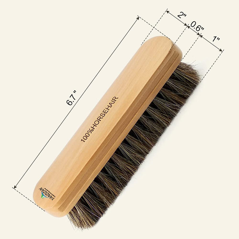 [Australia] - 6.7" Shoe Brush,Horsehair Shoe Shine Brushes ,Suede Shoe Brush Cleaning for Shoes, Boots & Other Leather Care 