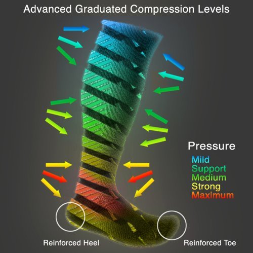 [Australia] - EvoNation Men’s Knee High 20-30 mmHg Graduated Compression Socks – Moderate Pressure Compression Garment Brown X-Large (1 Pair) 