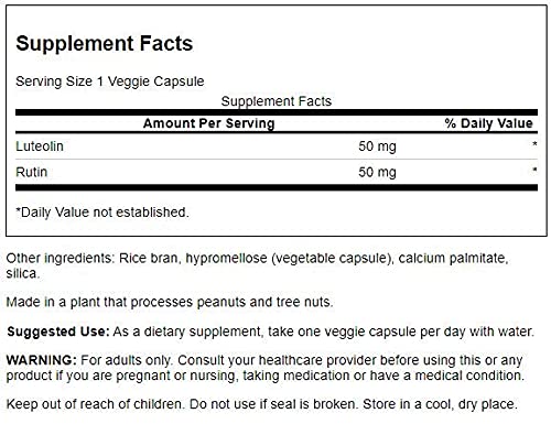 [Australia] - Swanson Luteolin Complex w/Rutin - Brain Support Supplement Promoting Memory, Mood & Cognitive Health - Natural Formula to Help Maintain Nervous System - (30 Veggie Capsules) 1 