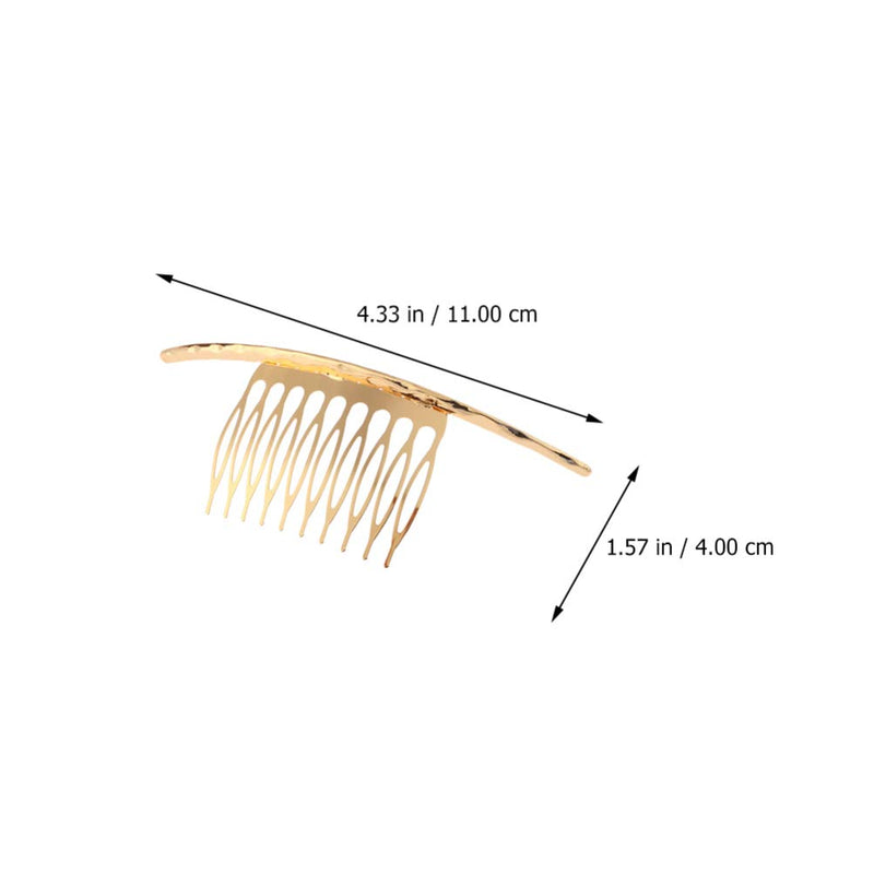 [Australia] - Lurrose 2pcs French Twist Comb Teeths Comb Alloy Metal Clips for Bridal Wedding Hair Side Comb Women Hair Accessories 