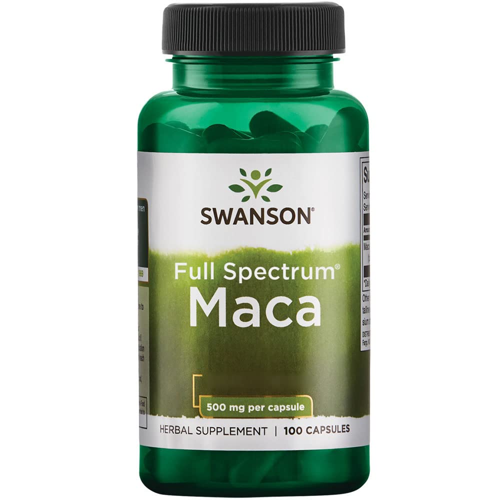[Australia] - Swanson, Full Spectrum Maca (Lepidium meyenii), 500mg, 100 Capsules, Lab-Tested, Soy Free, Gluten Free, Non-GMO 