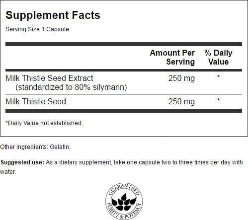 [Australia] - Swanson Milk Thistle (Standardized) - Herbal Liver Support Supplement w/ 80% Silymarin - Natural Formula Helping to Maintain Overall Health & Wellbeing - (120 Capsules) 