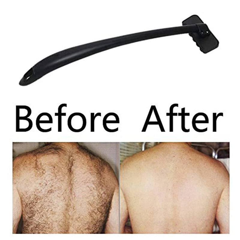 [Australia] - Back Shaver, Men's Back Shaver with Long Handle 15 Inches, Back Shaver Body Razor with Ergonomic Handle Curved DIY Back Hair Shaver Pain for Perfect Wet Shaving 