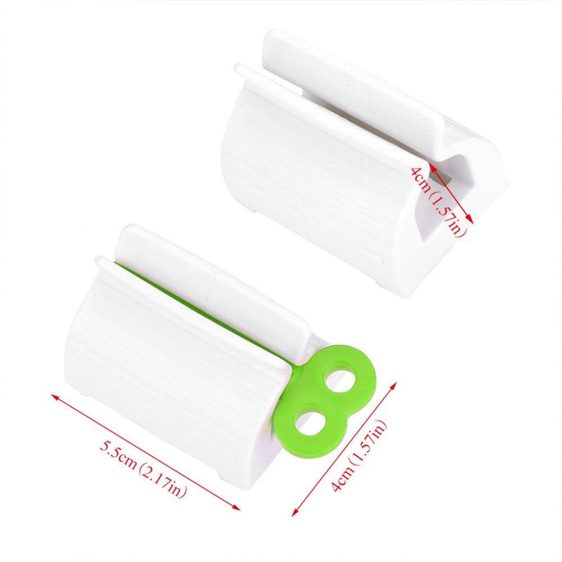 [Australia] - Rolling Tube Toothpaste Squeezer Novel Rotate Handle Dispenser Super Convenient Saver Multipurpose Sucker Easy Plastic Stand Holder for Bathroom(Green) Green 