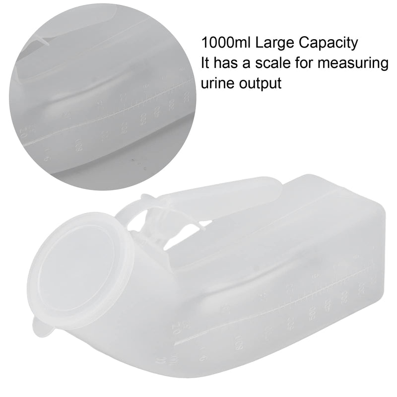 [Australia] - Male Urine Bottle,ANGGREK Pee Bottle Spill Proof 1000ml Large Capacity Elderly Urine Bottle with Removable Cover Removable Cover to Prevent Odors 