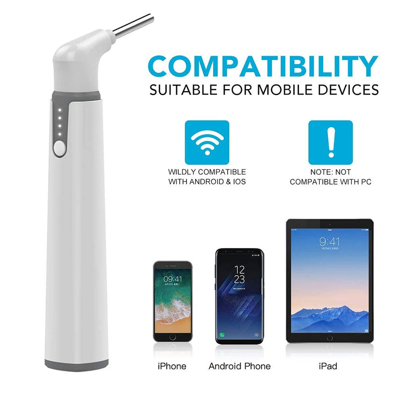 [Australia] - Wireless Otoscope, 3.9mm Ultra-Thin WiFi Ear Scope Camera with Earwax Removal Tool and 6 LED Lights, Ear Cleaner with Tmperature Control and Gyroscope, Ear Endoscope Compatible with Android and iPhone 