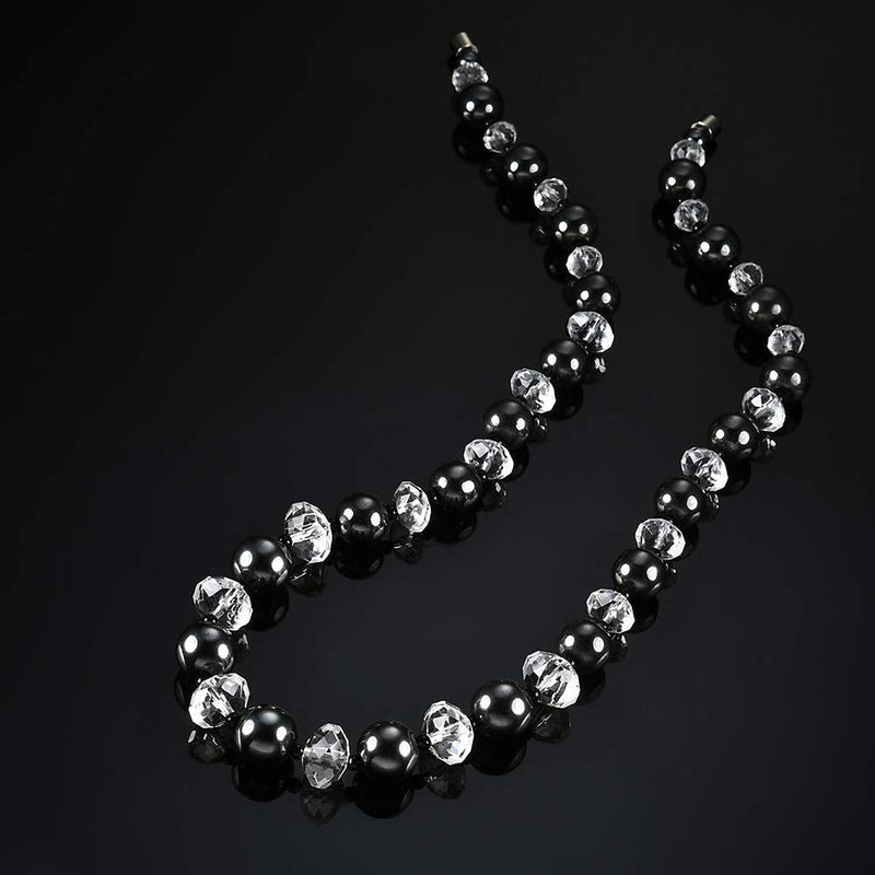 [Australia] - Magnetic Necklace for Men and Women – 1 Piece Magnetic Field Therapy Hematite Beads Necklace, Rhinestone, Jewellery Gift 