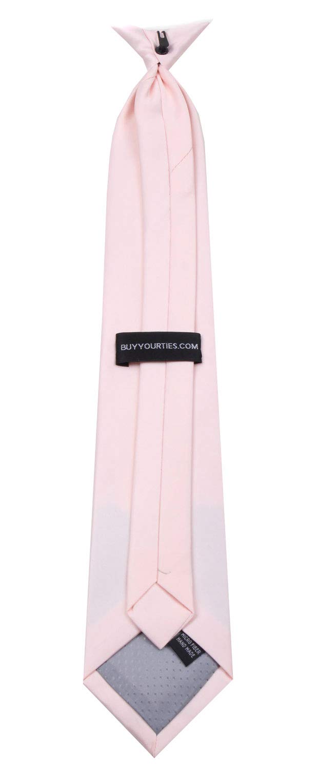 [Australia] - Mens Solid Color Clip On Easy to Remove Clip Necktie Ties Pink 