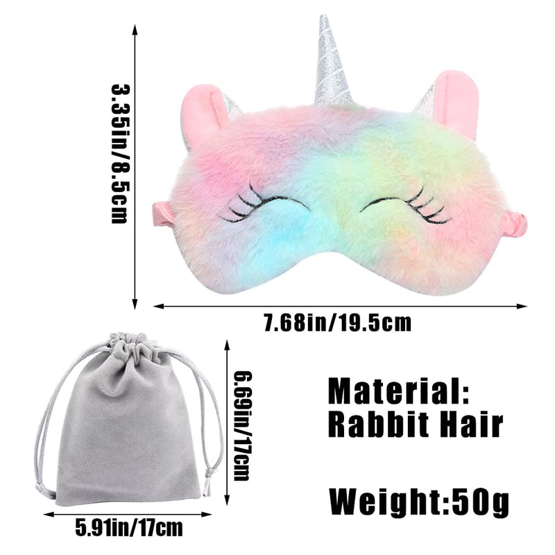 [Australia] - 4 Pcs Cute Unicorn Sleep Mask Animal Unicorn Sleep Mask Soft Plush Blindfold Eye Covers for Sleeping Women Girls Kids Style5 