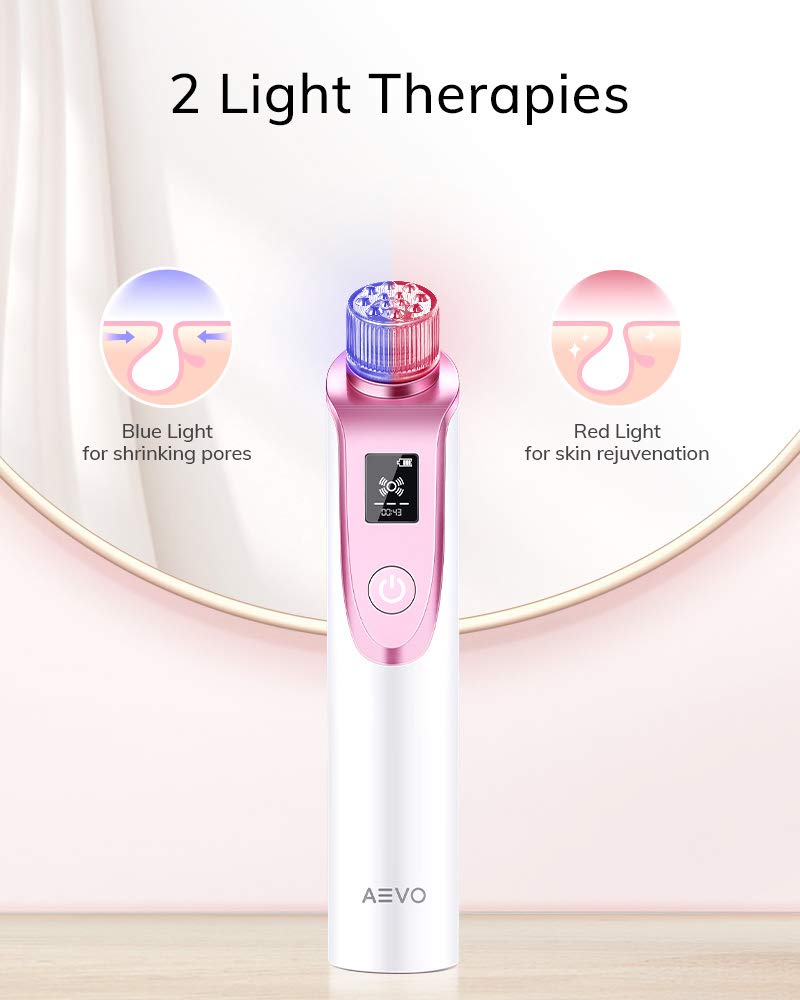 [Australia] - AEVO Blackhead Remover Vacuum, Electric Facial Pore Removal Extractor Kit with 5 Replaceable Heads, [Adjustable Suction] [LED Display] [USB Rechargeable], Beauty Device for Skin Treatment 