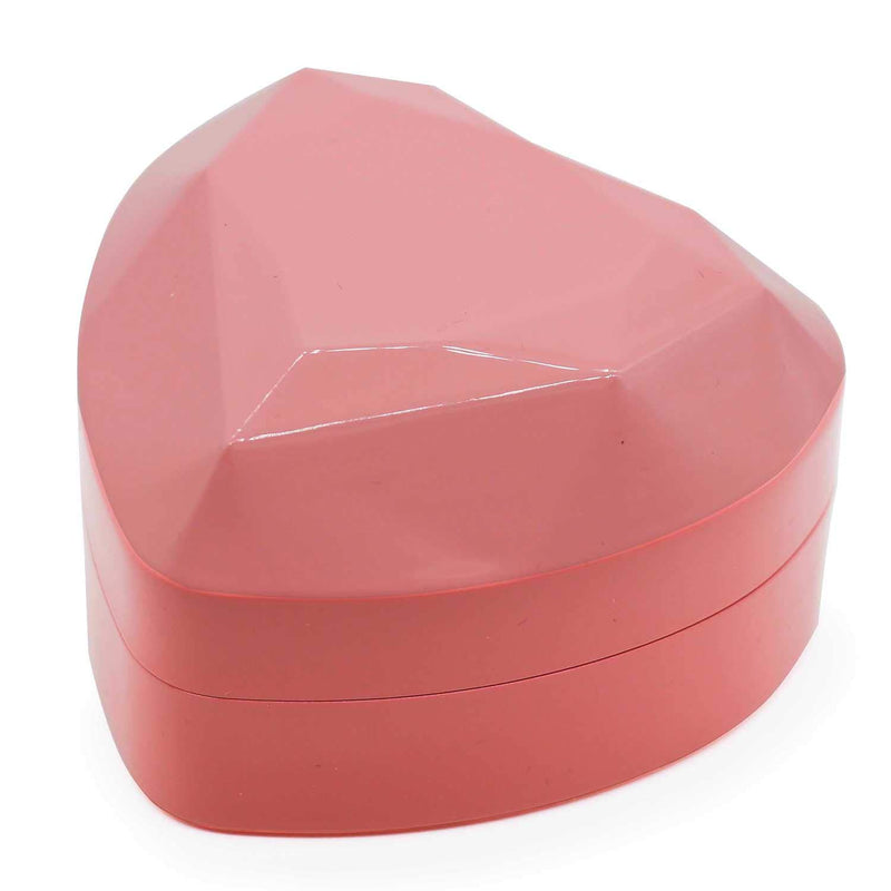 [Australia] - HOLLY TRIP Ring Box, Heart Shape Velvet Wedding Ring Jewelry Box with LED Light for Proposal Engagement, Pink 