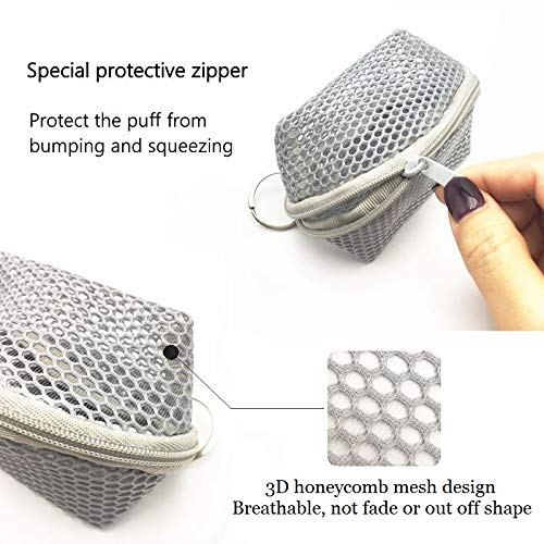 [Australia] - HEYNA Q Mini Beauty Mesh Makeup Sponge bag | Blender Sponge Travel Case | Small Cosmetic Travel Toiletry Bag | Zippered Carrying Pouch with Keychain for Puff Lipstick Storage Organizer Portable 