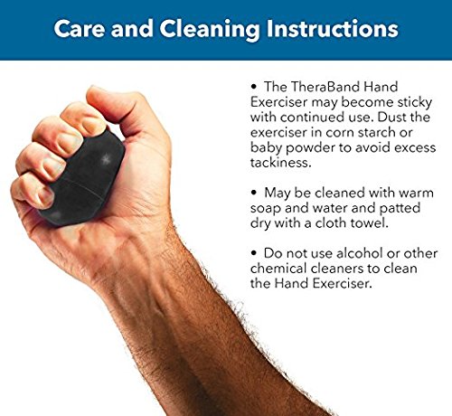 [Australia] - THERABAND Hand Exerciser, Stress Ball for Hand, Wrist, Finger, Forearm, Grip Strengthening & Therapy, Squeeze Ball to Increase Hand Flexibility & Relieve Joint Pain, Black, Extra Firm 