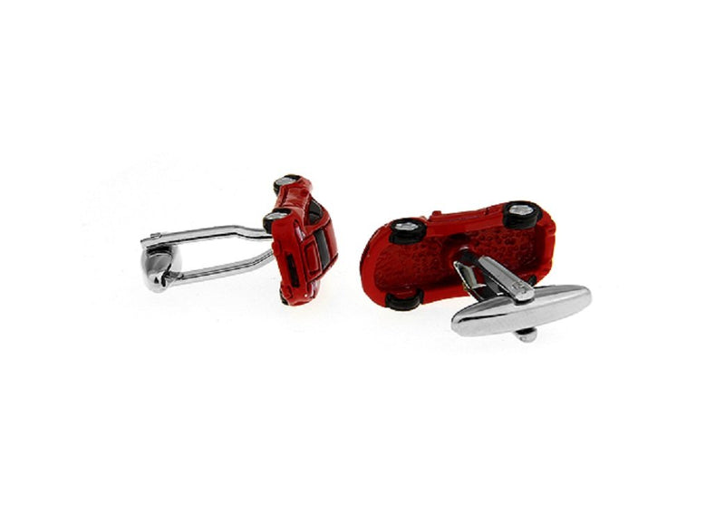 [Australia] - MRCUFF Sports Car Red Pair Cufflinks in a Presentation Gift Box & Polishing Cloth 