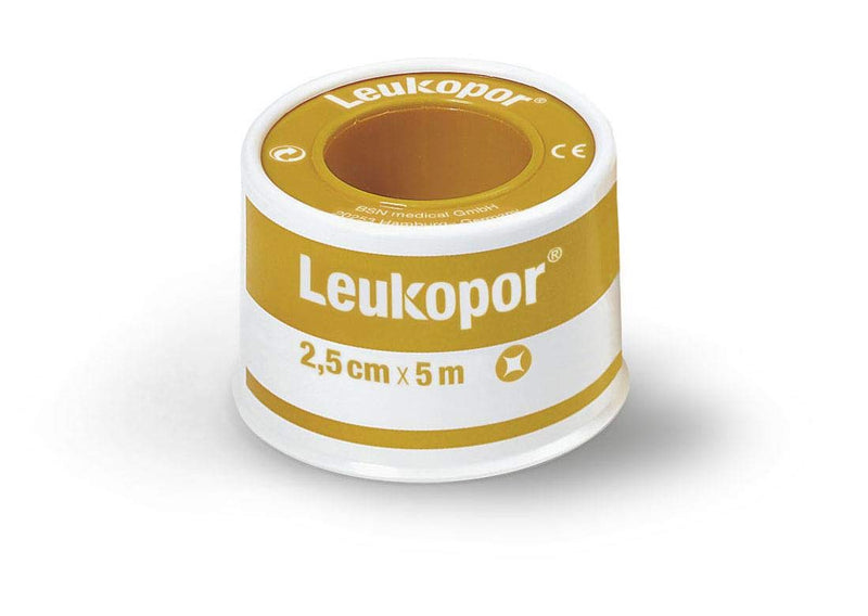 [Australia] - Leukopor Paper Dressing Tape - Ultra-Thin Microporous Tape for Long Lasting Adhesion and Dressing Fixation - 5cm x 2.5cm Roll - 3 Pack 