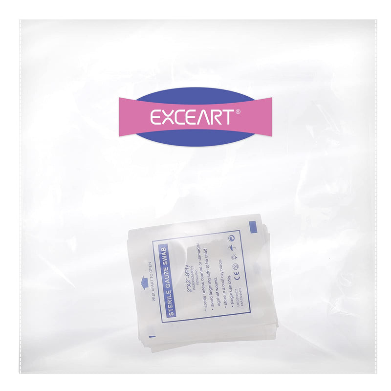 [Australia] - Exceart 30pcs Medical Gauze Pads Non Woven Gauze Sponge Non Stick Gauze Wipe Pads Wound Care Dressing Pads 