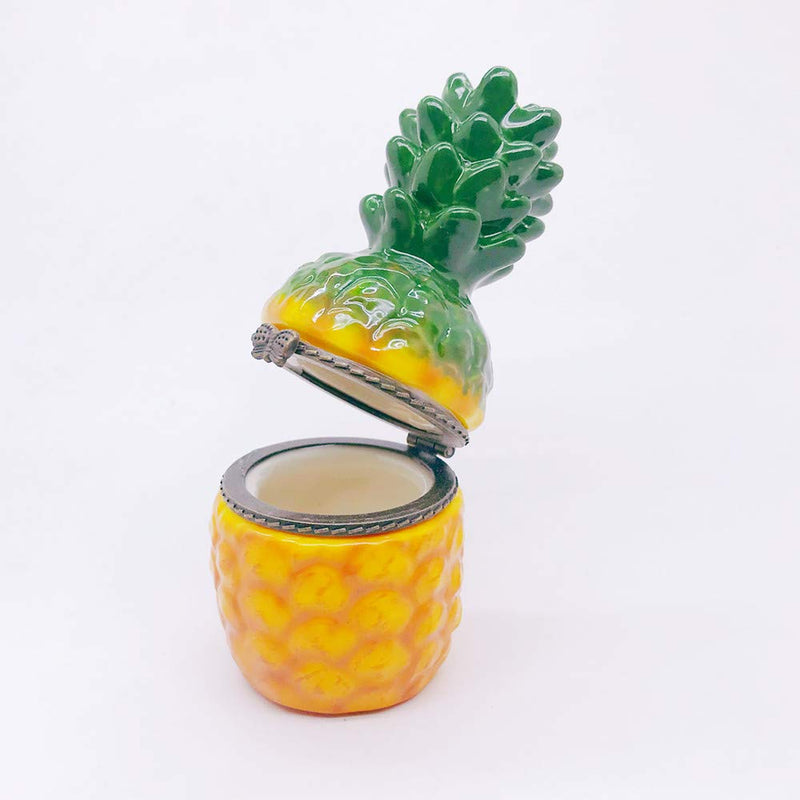 [Australia] - Gishima Hand Painted Pineapple Figurines Hinged Trinket Boxes Collectible Jewelry Box for Home decor and Gifts 