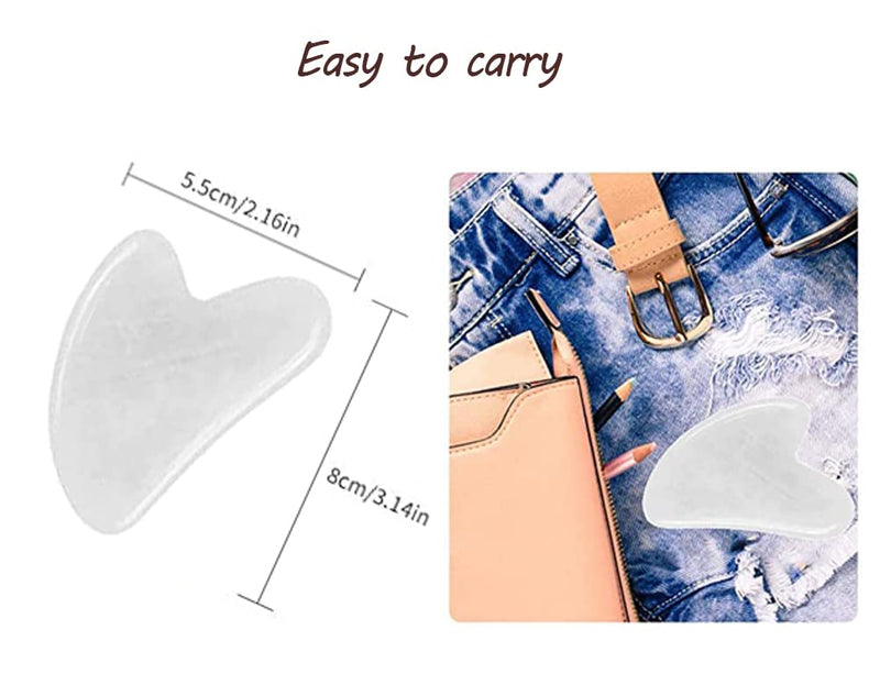 [Australia] - Gua Sha Facial Tools, Jade Gua Sha Stones Massage Scraping for Physical Therapy and SPA Acupuncture Therapy Used for Face, Eyes, Neck and Body (White) White 