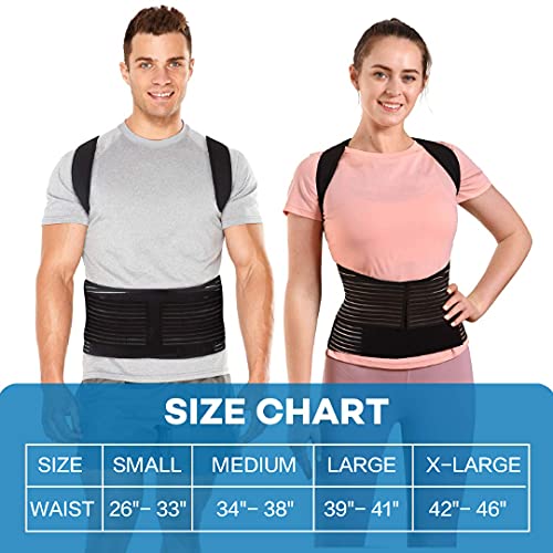 [Australia] - SICHEER Posture Corrector for Women and Men Back Brace Straightener Shoulder Upright Support Trainer for Body Correction and Neck Pain Relief, Medium(waist 34-38 inch) 