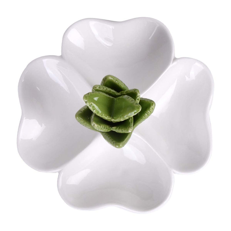 [Australia] - Autoark St. Patrick's Day Aloe Ring Holder Four-Leaf Clover Jewelry Tray,Home Decor Accent,Wedding Birthday Christmas Gifts,AJ-803 