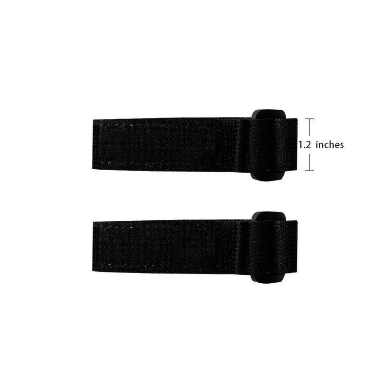 [Australia] - Adaptive Aid Elastic Utensil Cuff Holder Strap 2 Pieces Adjustable Eating Assistance Hand Strips for Kids and Elderly Tremor Patients with Limited Mobility – Black (1.2 inches) 