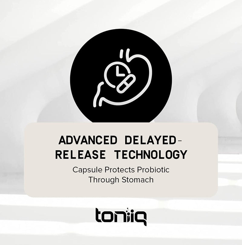 [Australia] - 200 Billion CFU Probiotic Supplement by Toniiq - 30 Verified Third-Party Tested Strains - Fully Shelf-Stable Probiotics Formula with Prebiotic Blend - Extended Release Capsules 