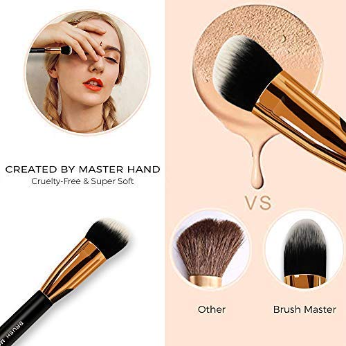 [Australia] - Brush Master Makeup Brushes Set for Kabuki Foundation Powder Concealers Eyeshadow Blush, W/ Travel Brush Pouch, 10 Pcs 