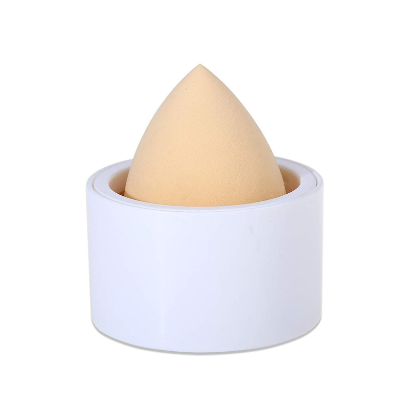 [Australia] - Makeup Sponge Blender Holder Travel Carrying Case Sponge Drying Rack Stand Holder Egg Powder Puff Drying Shelf Cute(NO SPONGE INCLUDED) White 