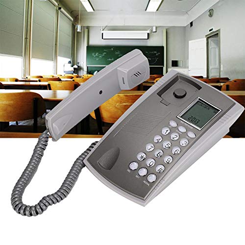 [Australia] - Corded Telephone, Double Magnetic Communication Design Landline Telephone for Home Office Hotel Call Center Gray 