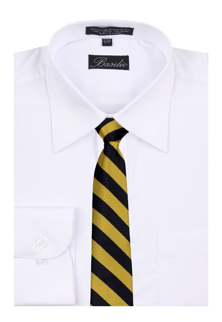 [Australia] - Boys Zipper Repp Stripe College Printed Necktie Ties Gold Black 