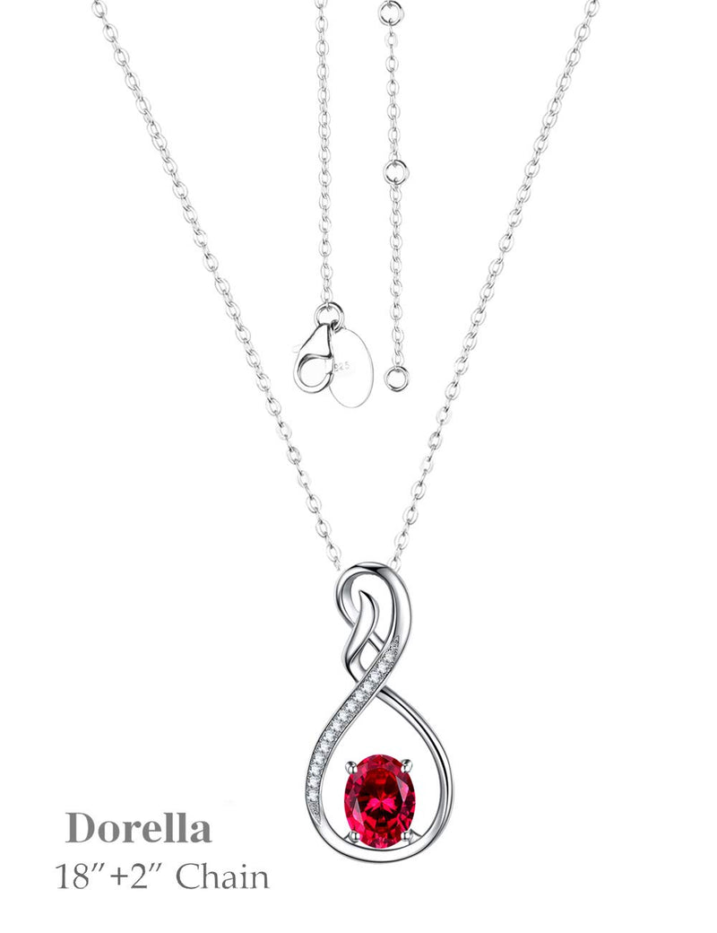 [Australia] - September Birthstone Jewelry for Women Birthday Gifts Blue Sapphire Necklace for Mom Wife Sterling Silver Endless Love Peridot Ruby Jewelry Ruby Endless Love Infinity Necklace 
