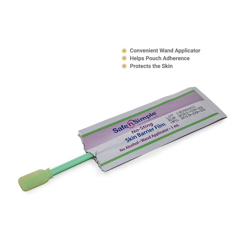 [Australia] - Safe n' Simple No-Sting Skin Barrier Film Wand Applicator, 25 Count Skin Barrier Film (Wand) – Skin Protective Film 
