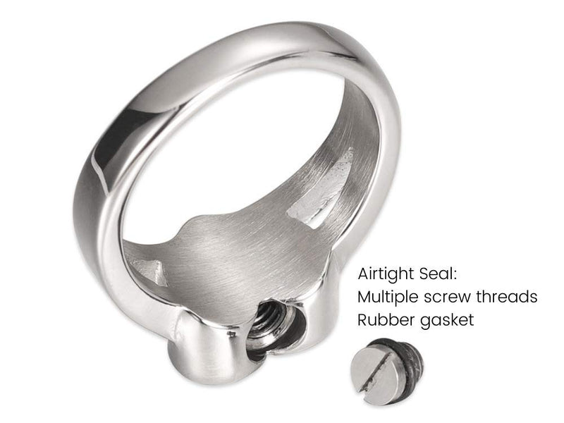 [Australia] - AMIST Guardian Angel Urn Ring Cremation Jewelry for Ashes Keepsake Memorial Bereavement Condolence and Sympathy Gift for Loss of Loved One Silver 9 