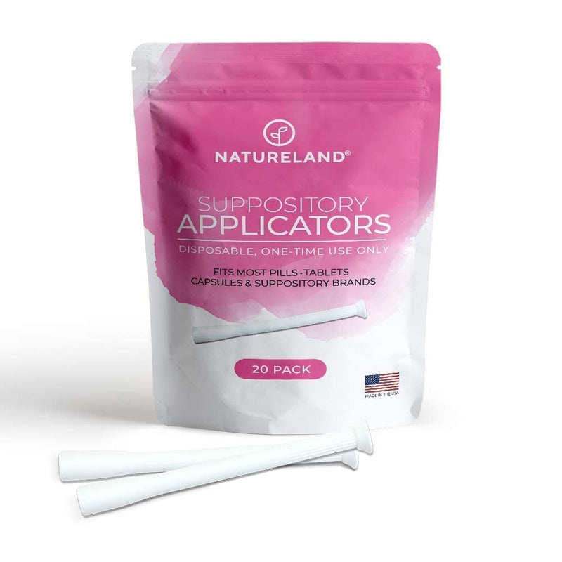 [Australia] - NATURELAND [40 Count] Boric Acid Suppositories 600mg w/ [20 Pack] Vaginal Applicator - Feminine Care 