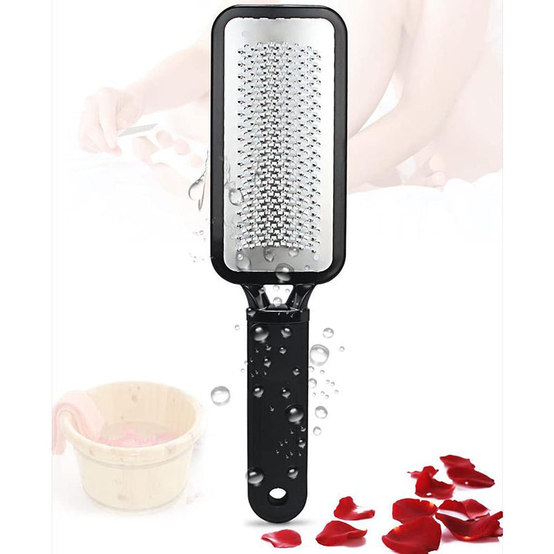 [Australia] - Colossal Foot File Scrub Rasp Grater Foot File Callus Remover Stainless Steel Pedicure Tools for Dead Skin (Black) Black 