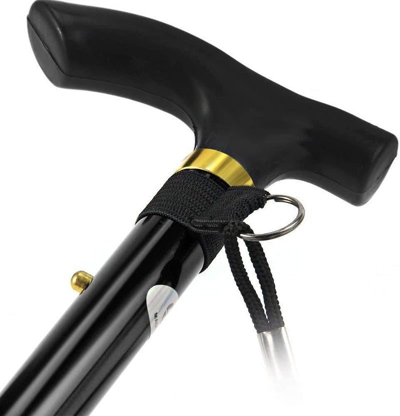 [Australia] - Walking Flexible Stick, Easy Adjustable Height Folding Extendable Walking Stick for Unisex Black 