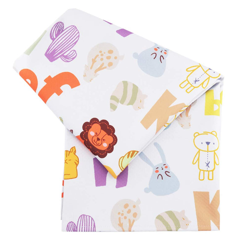 [Australia] - Large Splat Mat for Under High Chair/Arts/Crafts, Womumon Washable Spill Mat Waterproof Anti-Slip Floor Splash Mat, Portable Play Mat and Table Cloth (Alphabet, 130x130cm) Alphabet 
