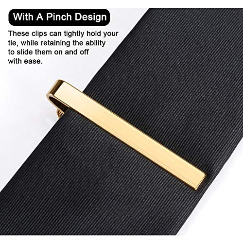 [Australia] - Roctee 8 Pack Tie Clip for Men Tie Bar Clip Set Formal Business Men's Necktie Clips Shirts Men Slim Tie Pin Clamp, Gold Silver Black, New and Fashion 