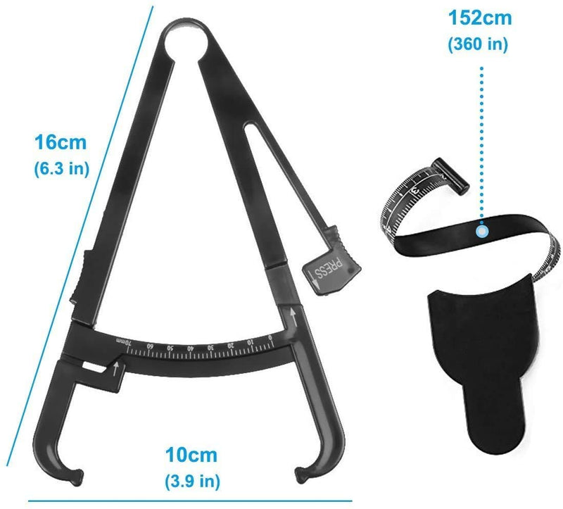 [Australia] - Fat Tester, [2 in 1] Personal Body Fat Tester Calipers with Tape Measure and Fat Charts Fitness, Accurate Measure Tape Health Analyzer 