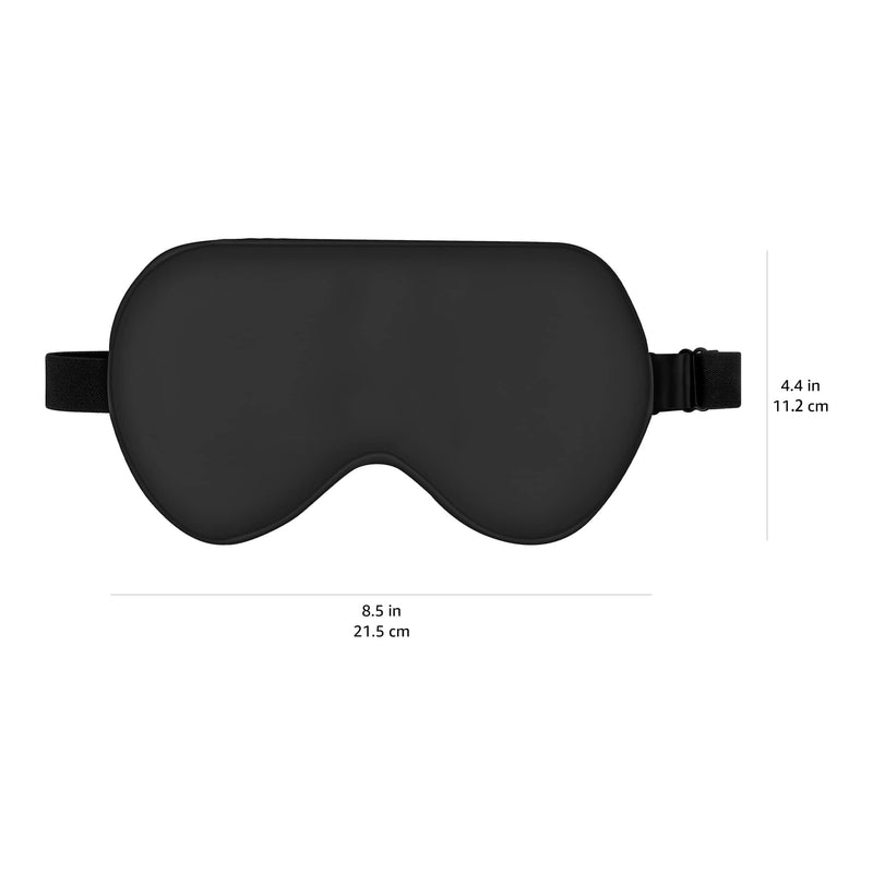 [Australia] - Amazon Basics Genuine Natural Mulberry Silk Eye Mask, Curved Sleep Mask with Adjustable Strap, Black 