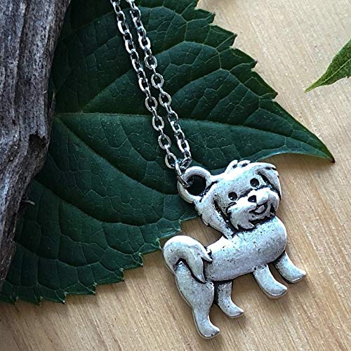 [Australia] - PammyJ Dog Jewelry - Puppy Necklace For Girls and Women, 17.5 inches Maltese 
