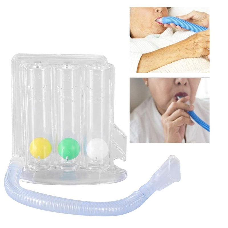 [Australia] - Lung Exerciser - 3-Ball Deep Lung Breathing Exerciser Spirometer Breathing Balls Safe Breath Exercise System Respirometer 