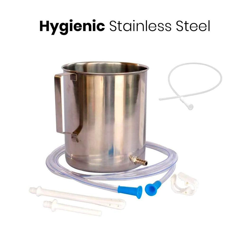[Australia] - HealthAndYoga(TM) Stainless Steel Enema Kit with Complete Tubing - Additional Medical Grade Colon Tips - Set of 10 (14 FR) 
