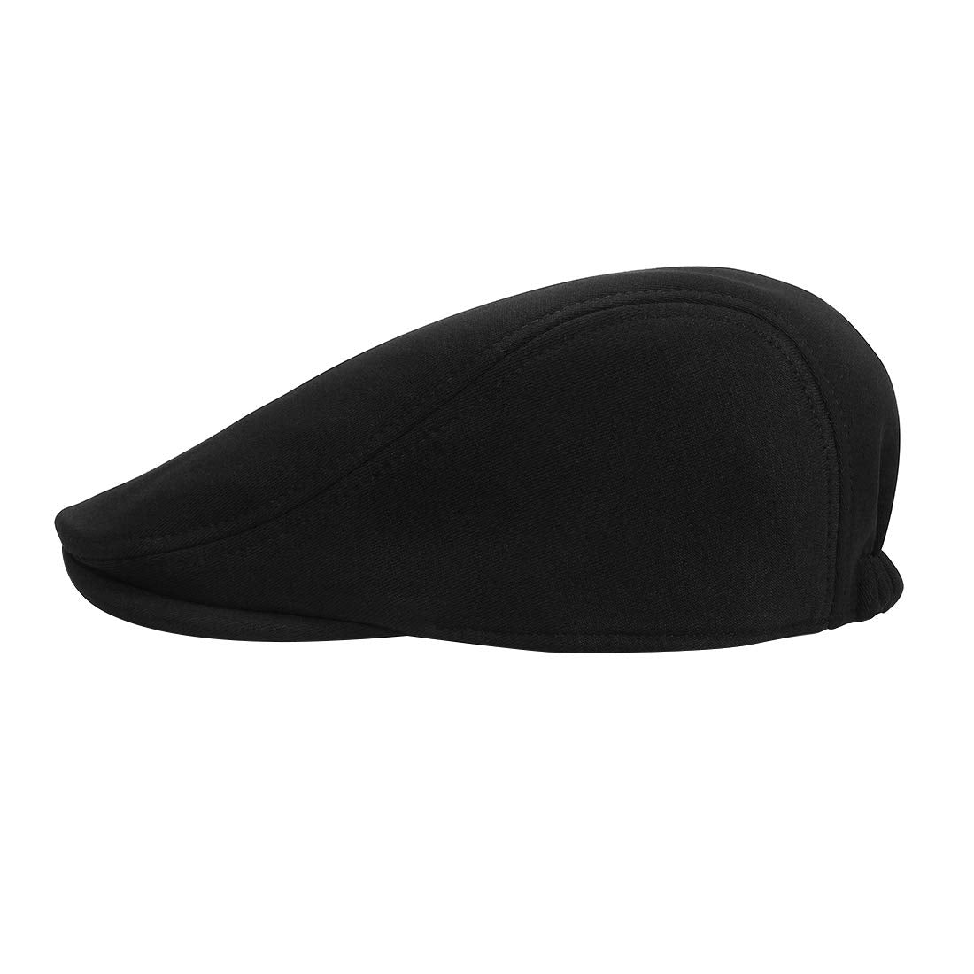 WETOO Men's Flat Cap Gatsby Newsboy Lvy Irish Hats Driving Cabbie Hunting  Cap Aa3-cotton-black