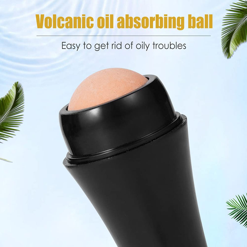 [Australia] - Oil Absorbing Roller, Oil-Absorbing Volcanic Face Roller, Face Oil Absorbing, Natural Rolling Stone, Anti Sebum, Mineral Oil-Control, Reusable Facial Skincare Tool For At-Home/On-The-Go Mini Massage 1 Count (Pack of 1) 