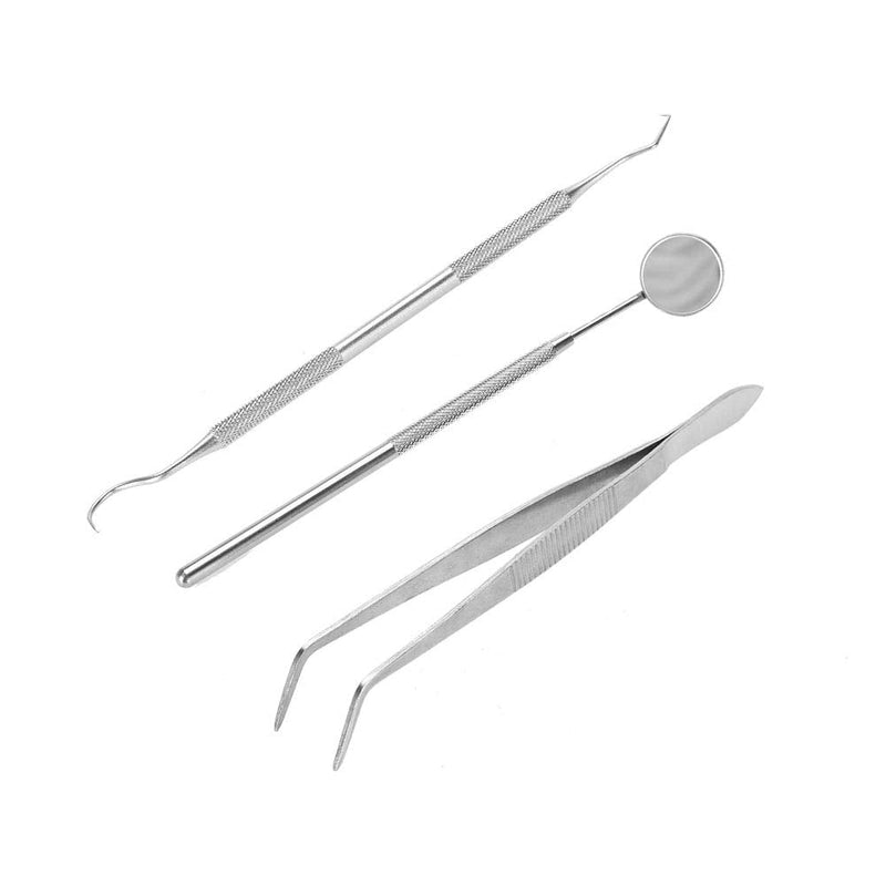 [Australia] - Oral Care Kit 3pcs/Set Stainless Steel Oral Care Kit Plaque Calculus Removal Dental Hygiene Tool for Home Use 