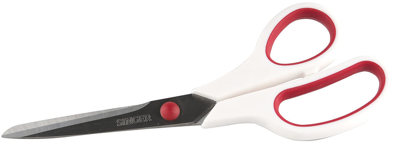 [Australia] - SINGER Fabric Scissors with Comfort Grip, 1-pack, Red & White 